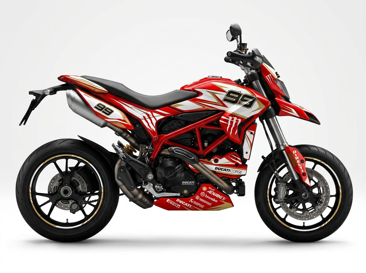 Ducati Hypermotard White Gold Graphics Kit