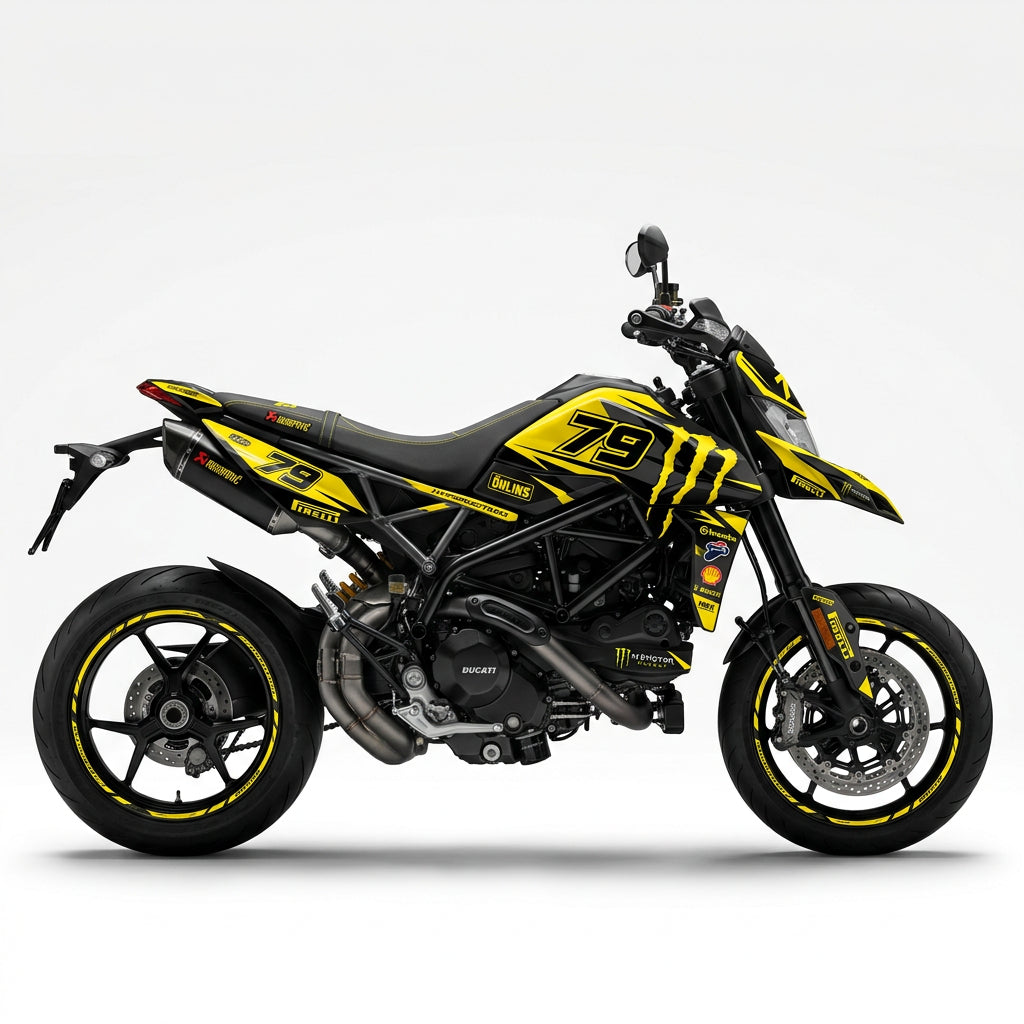 Ducati Hypermotard Yellow Black Racing Decal Kit