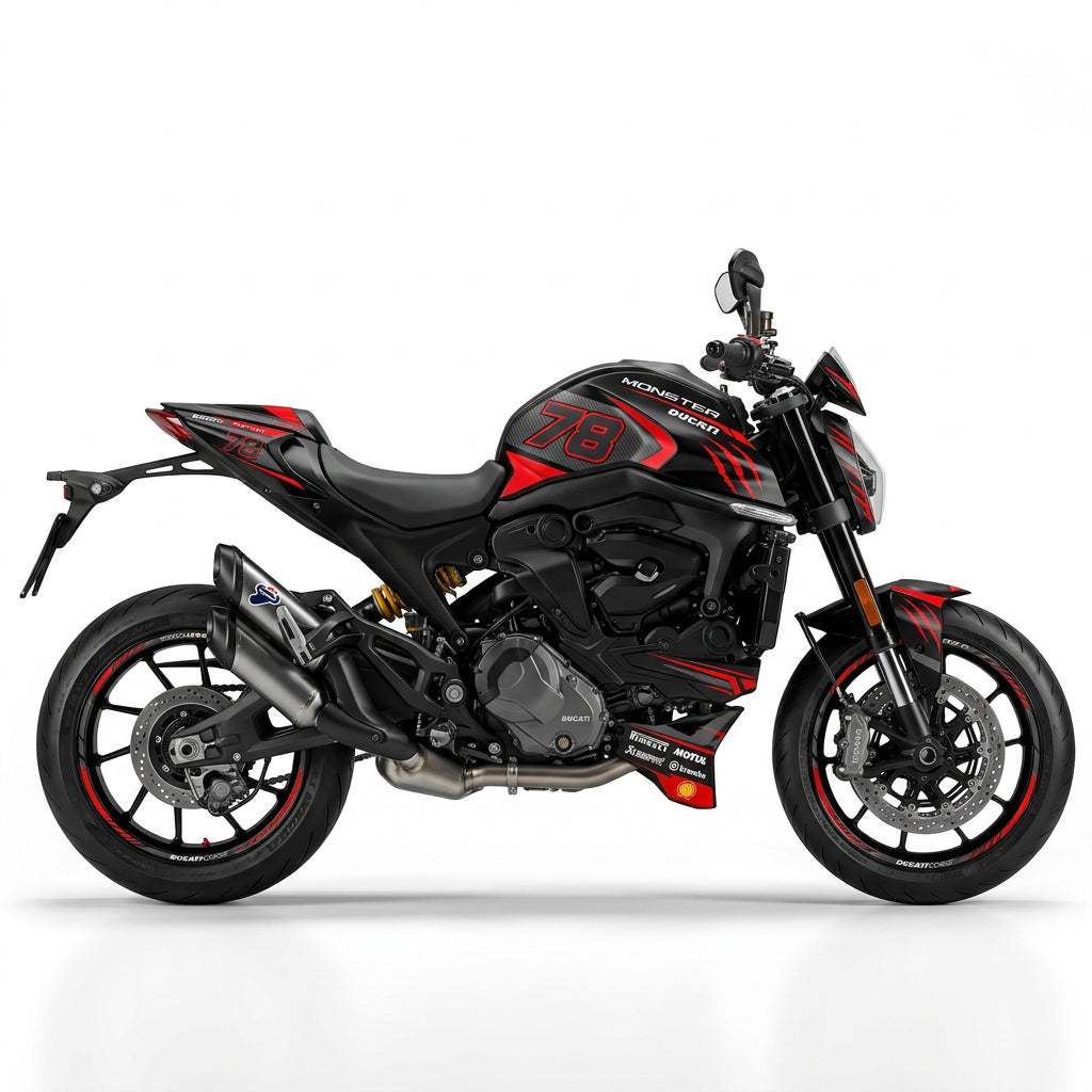 Ducati Monster Carbon Red Racing Graphics Kit