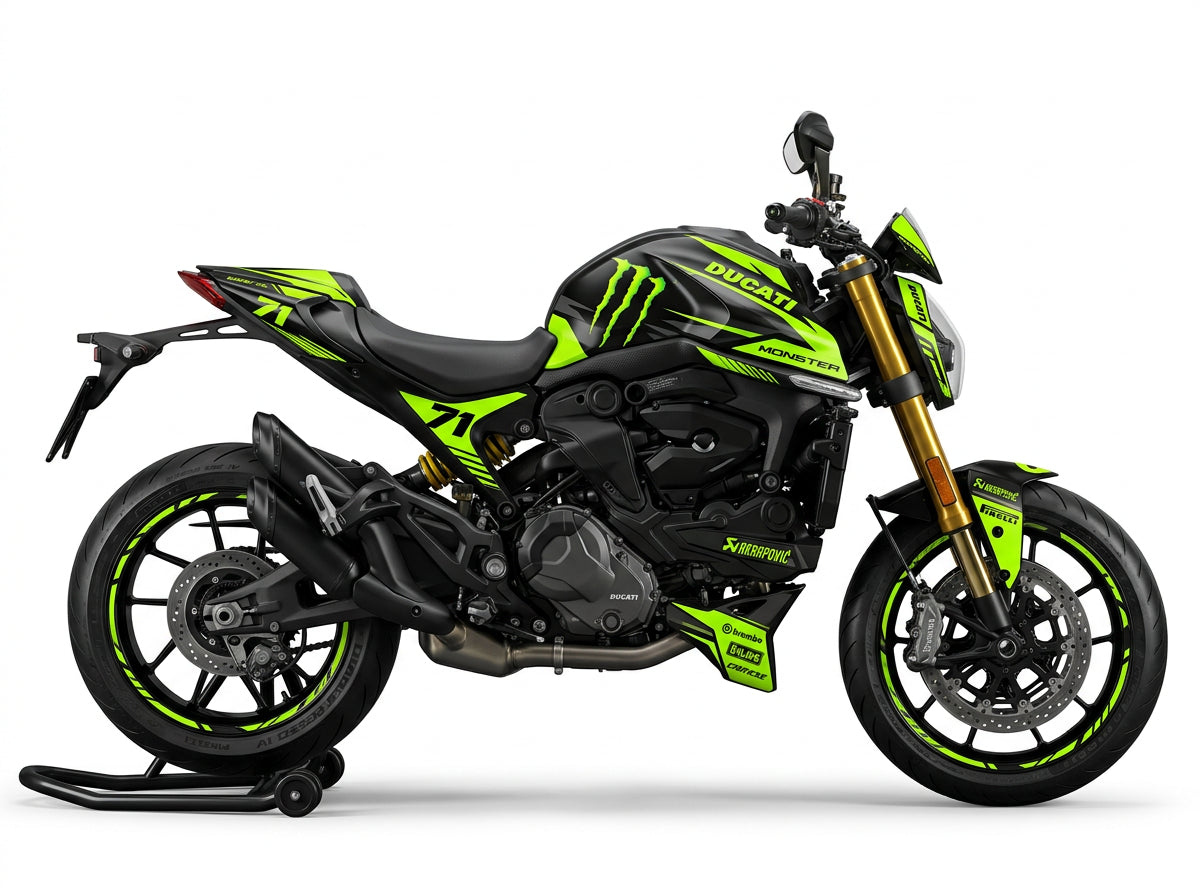 Ducati Monster Green Black Graphics Kit