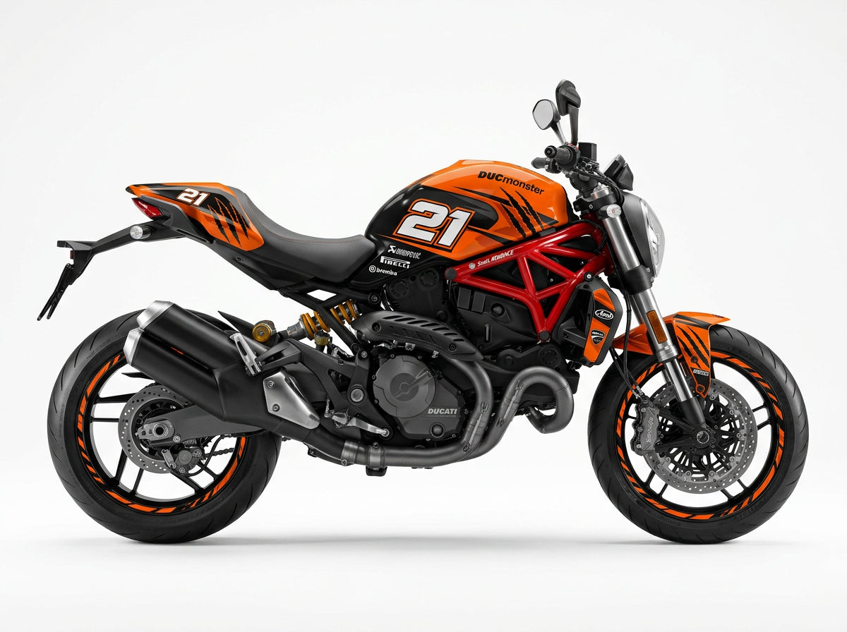 Ducati Monster Orange Black Graphics Kit
