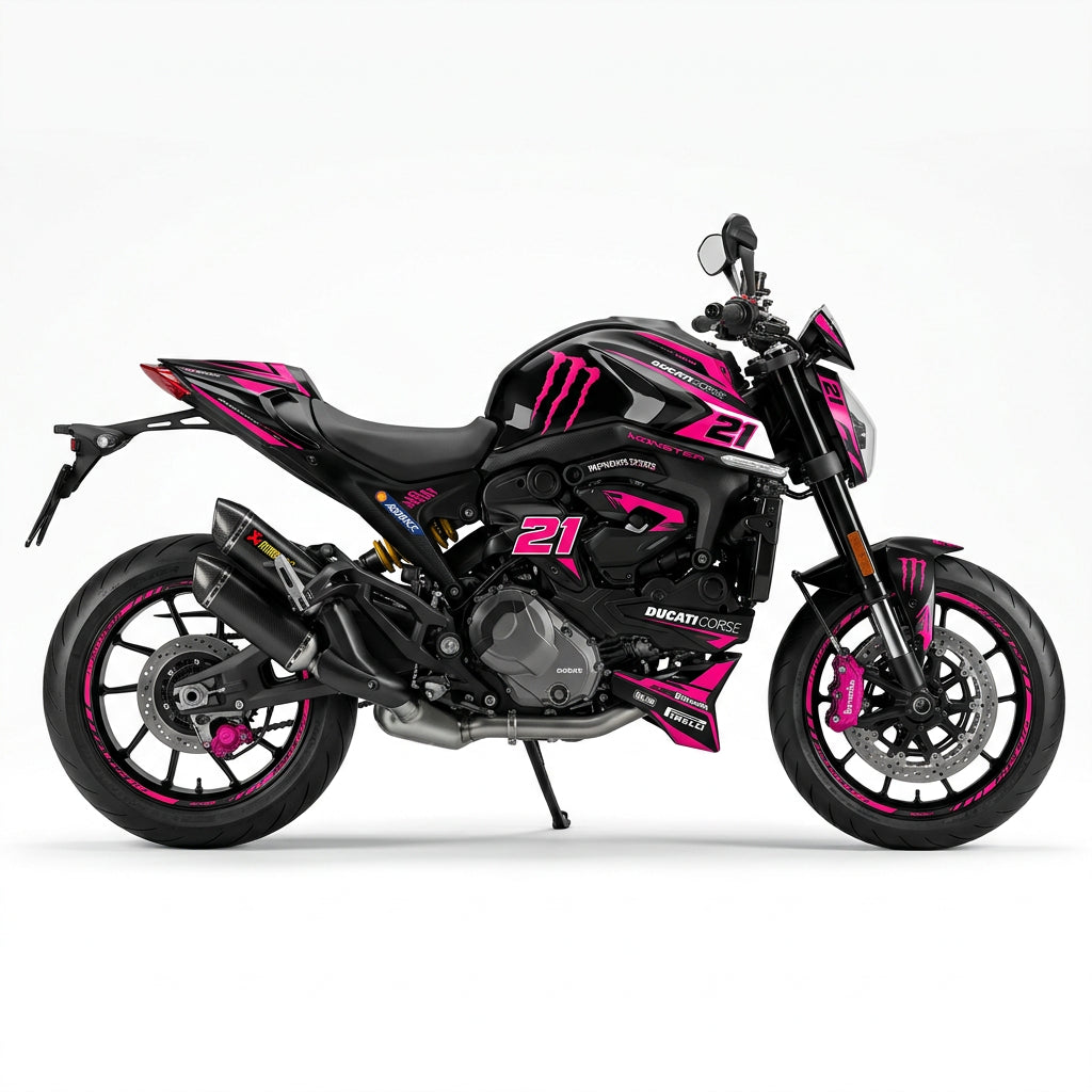 Ducati Monster Pink Black Racing Graphics Kit