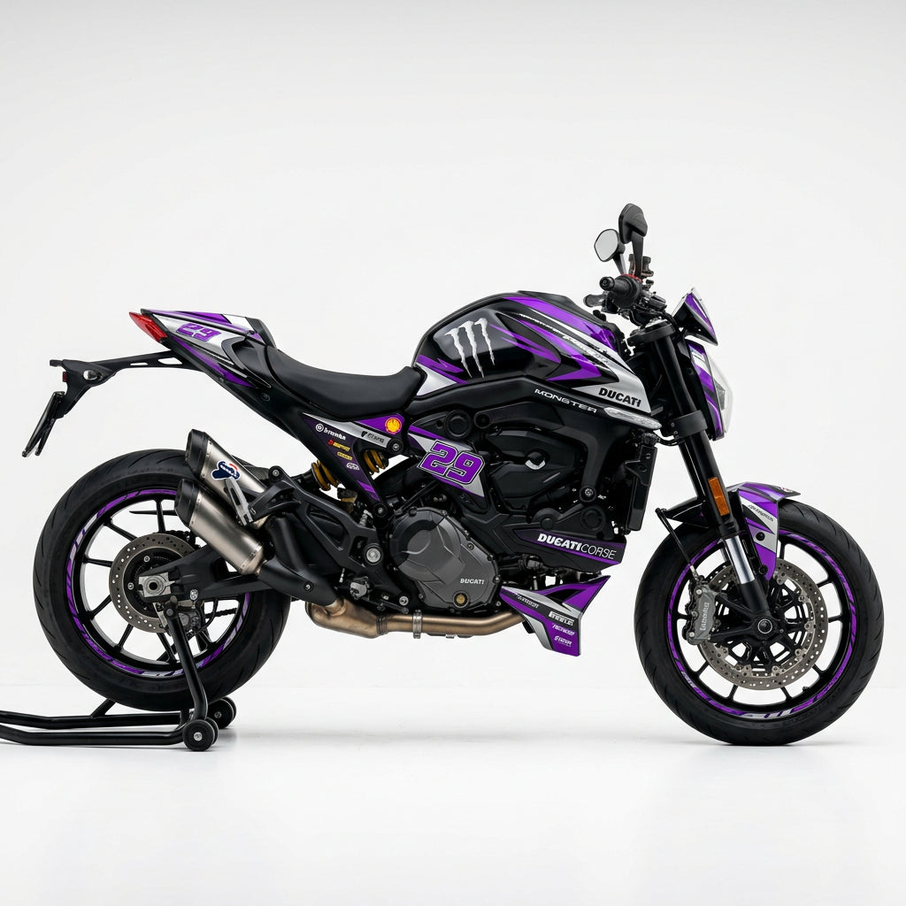 Ducati Monster Purple Silver Racing Graphics Kit