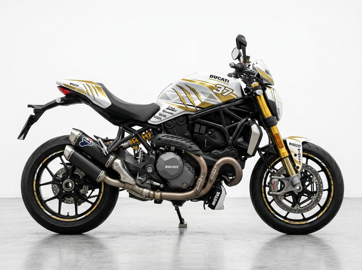 Ducati Monster White Gold Graphics Kit