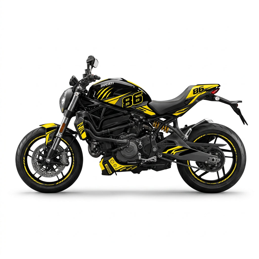 Ducati Monster Yellow Black Racing Decal Kit