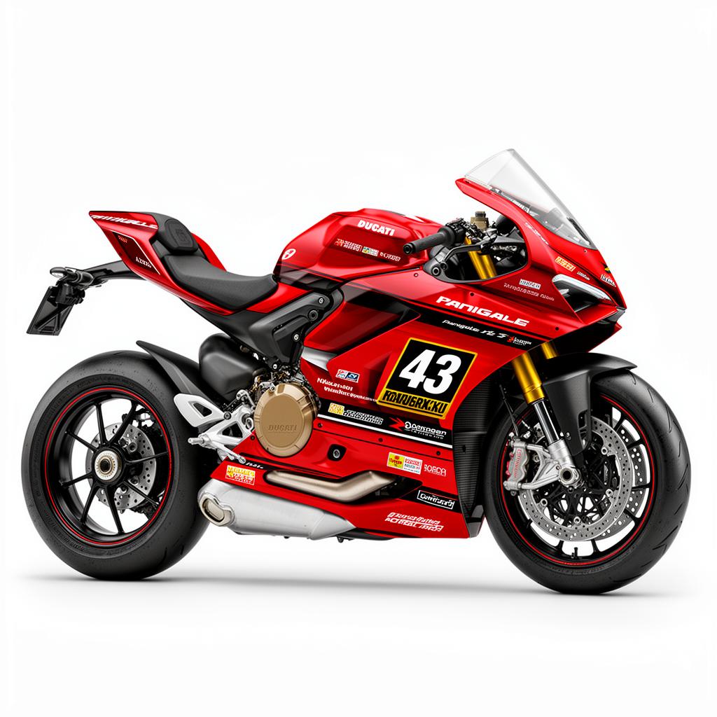 Ducati Panigale V2 Red Black Racing Decal Kit