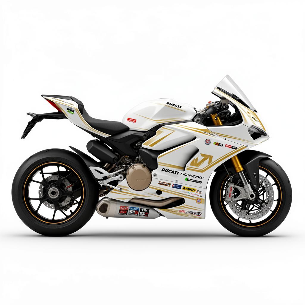 Ducati Panigale V2 White Gold Premium Decal Kit