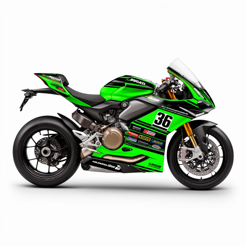 Ducati Panigale V2 Neon Green Black Decal Kit