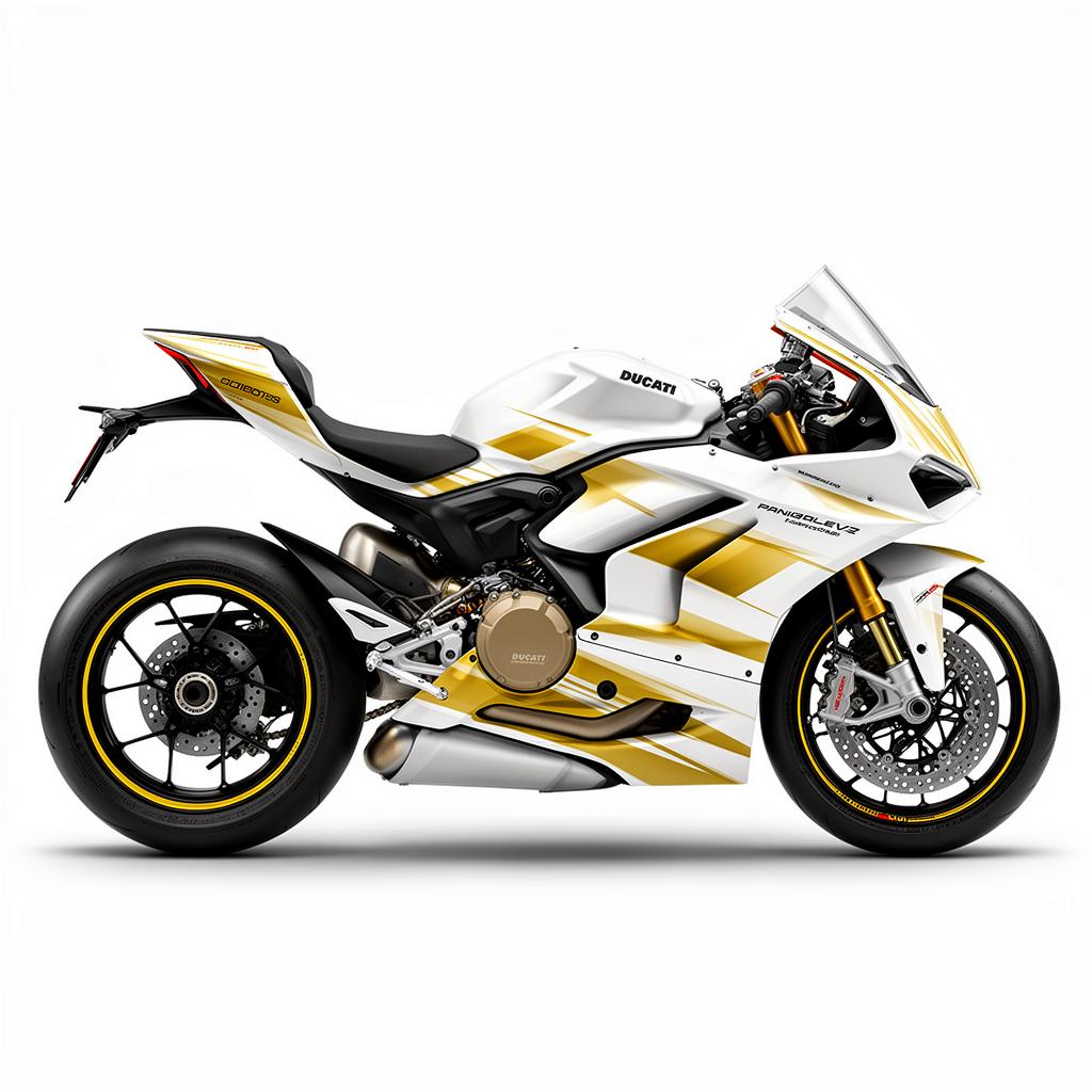 Ducati Panigale V2 White Gold Graphics Kit
