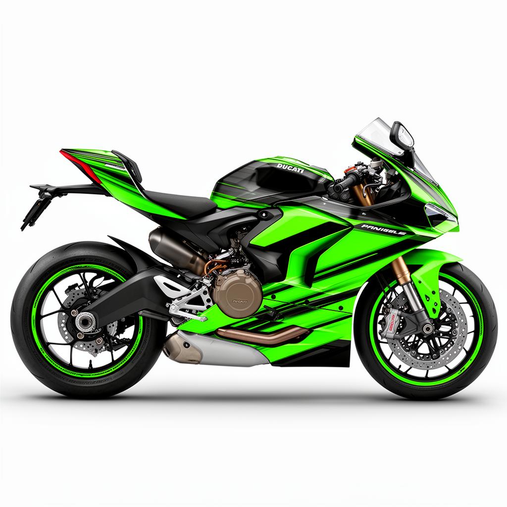 Ducati Panigale V2 Green Black Graphics Kit