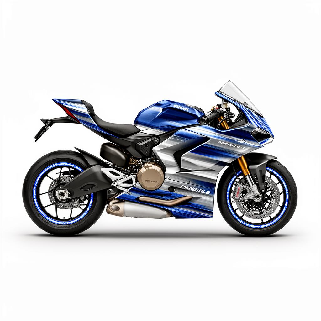 Ducati Panigale V2 Blue Silver Graphics Kit