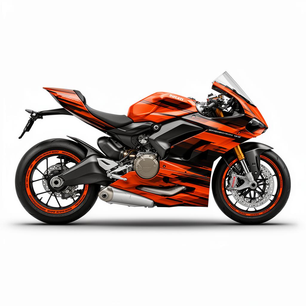Ducati Panigale V2 Orange Black Graphics Kit
