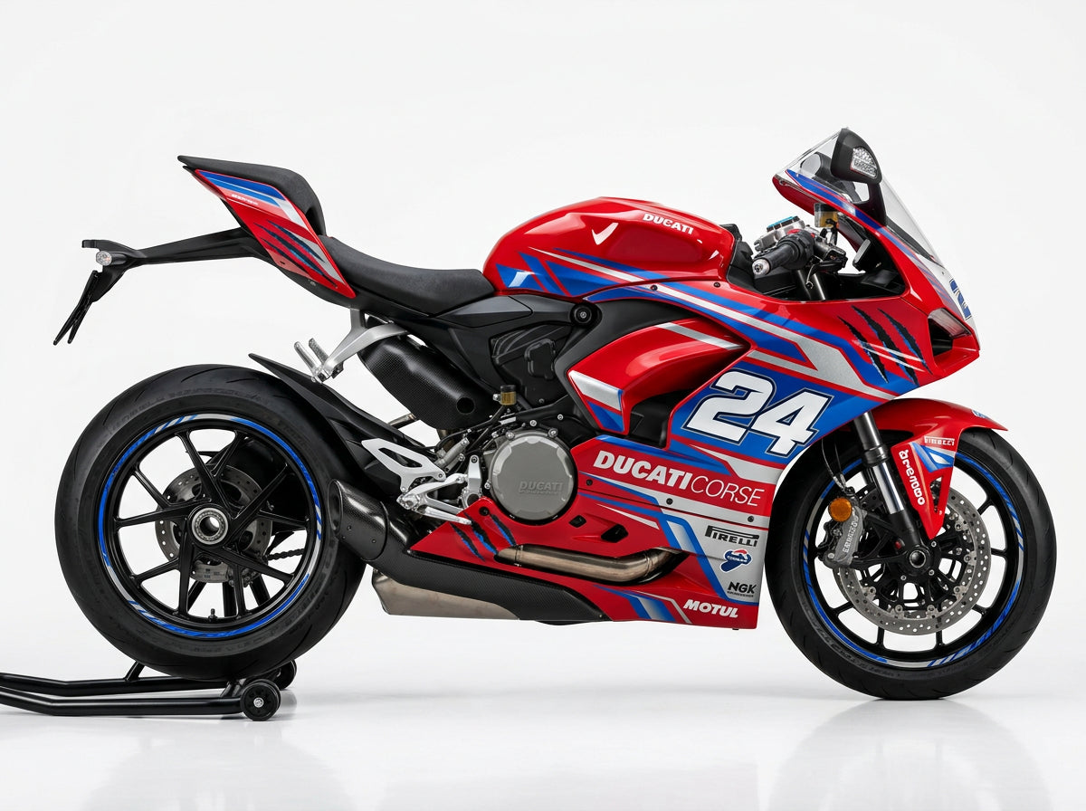 Ducati Panigale V2 Blue Silver Graphics Kit