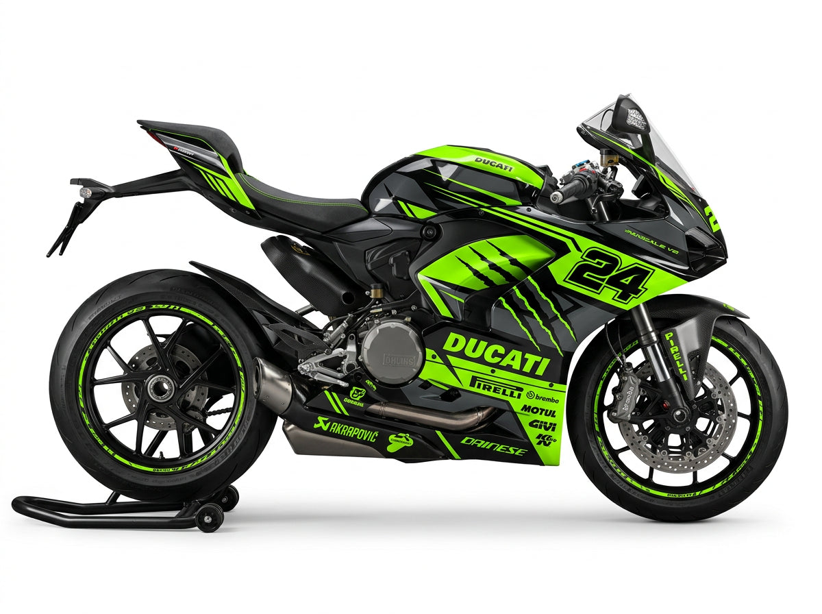 Ducati Panigale V2 Green Black Graphics Kit