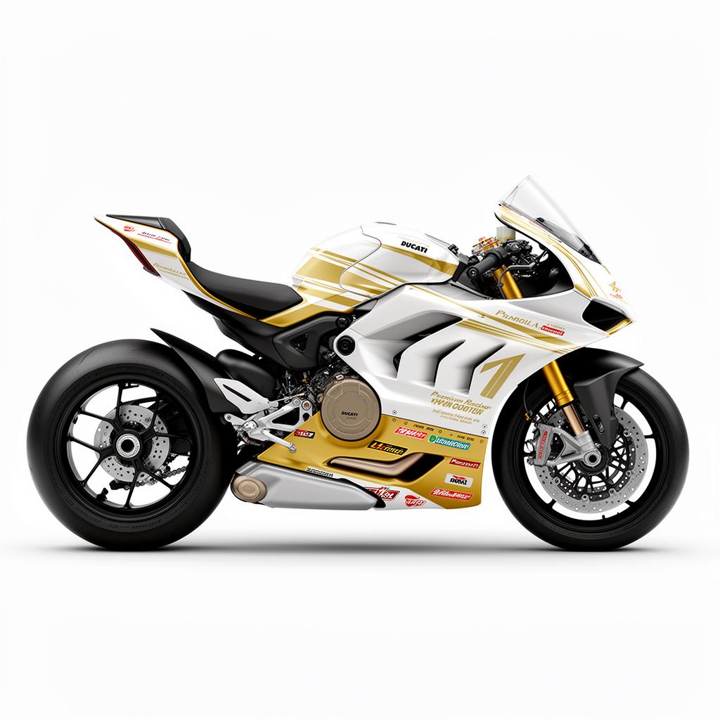 Ducati Panigale V4 White Gold Premium Decal Kit
