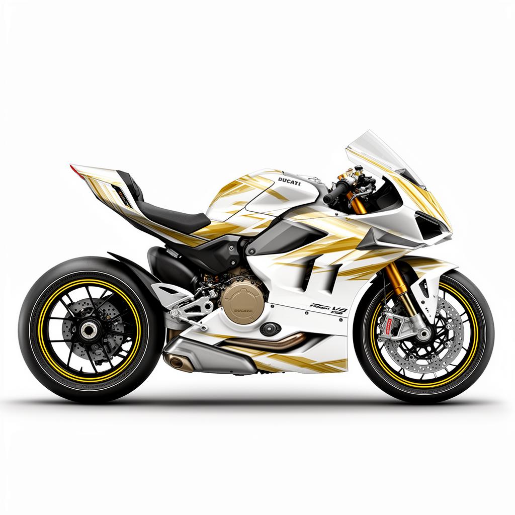 Ducati Panigale V4 White Gold Graphics Kit