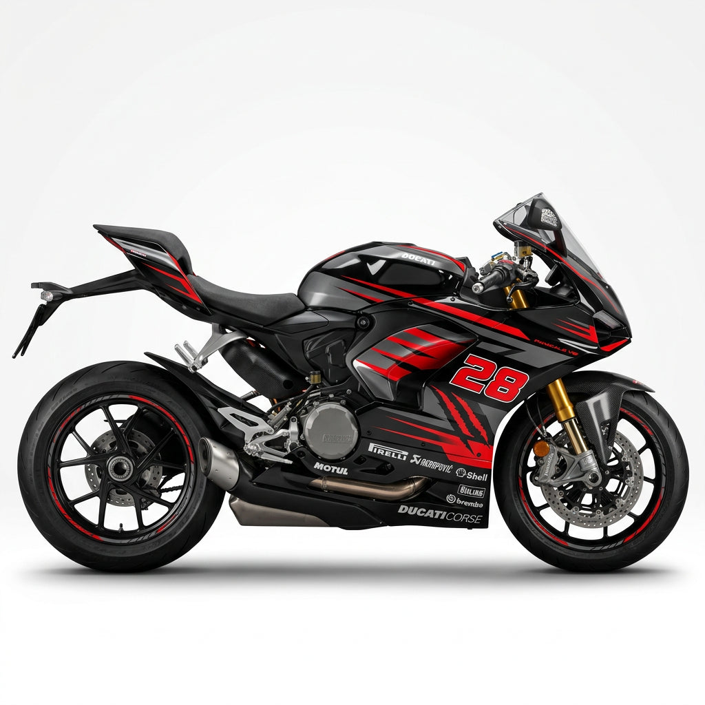 Ducati Panigale V2 Carbon Red Racing Graphics Kit