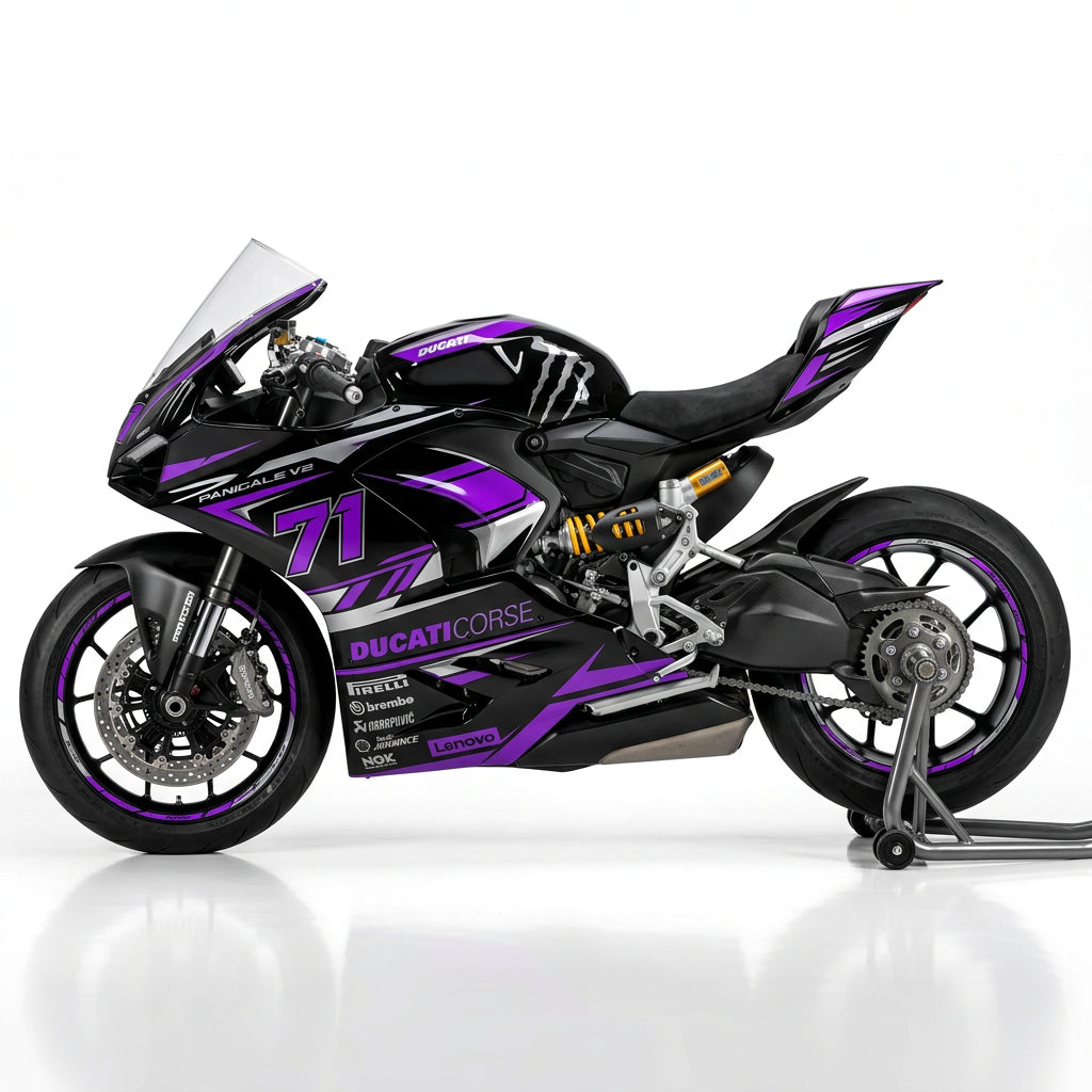 Ducati Panigale V2 Purple Silver Racing Graphics Kit