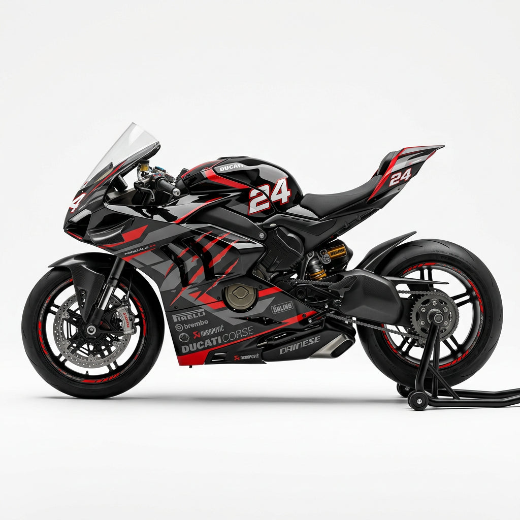 Ducati Panigale V4 Carbon Red Racing Graphics Kit