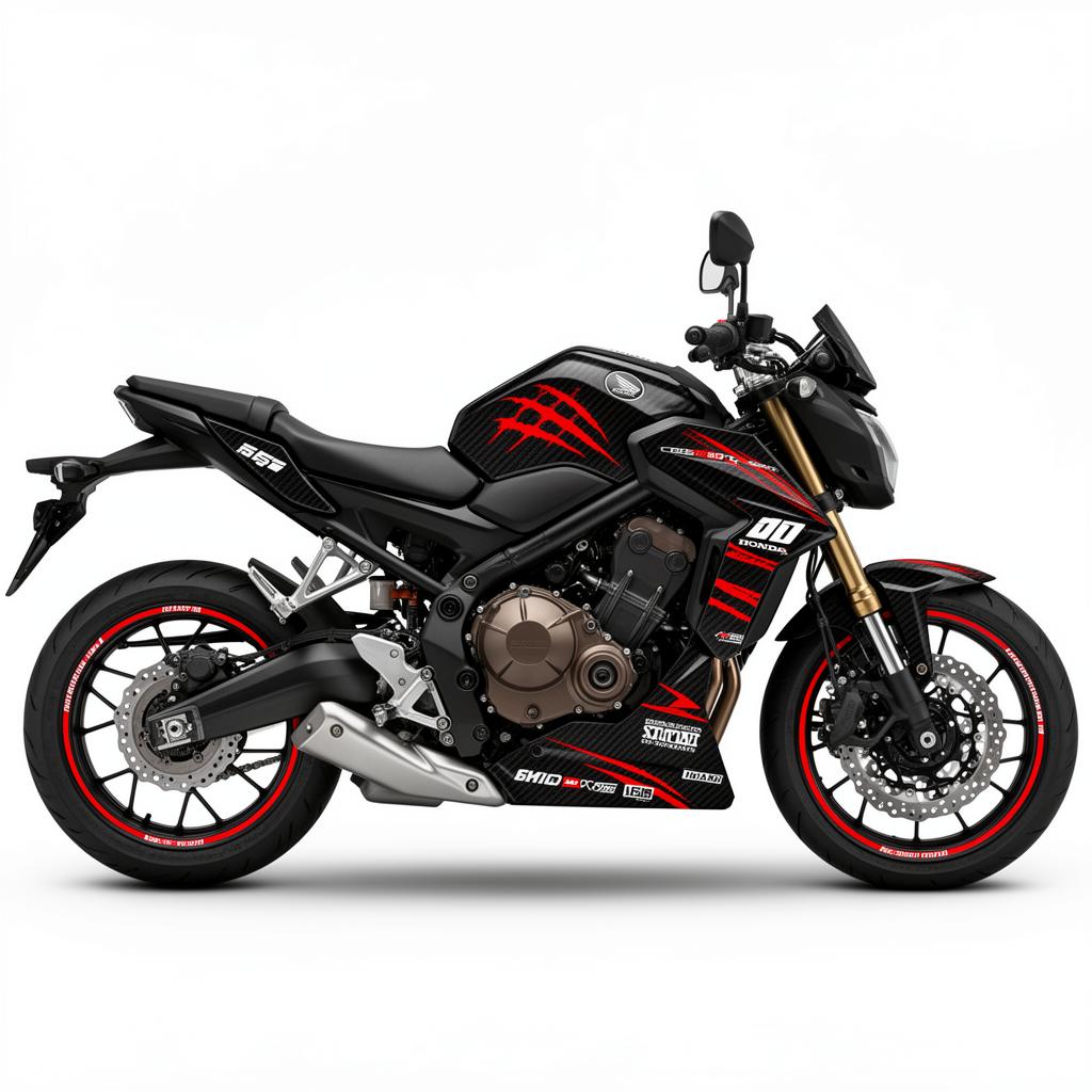 Honda CB650R Carbon Red Racing Decal Kit