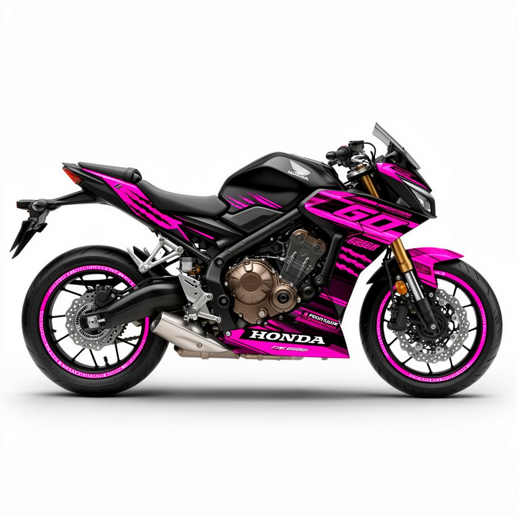 Honda CB650R Pink Black Racing Decal Kit