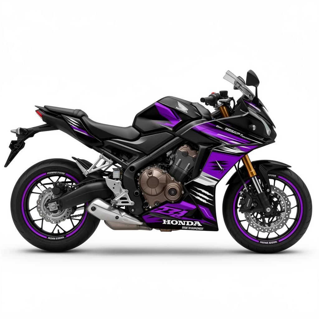 Honda CB650R Purple Silver Racing Decal Kit