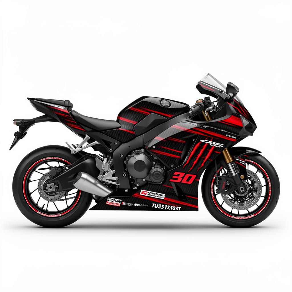 Honda CBR1000RR Carbon Red Racing Decal Kit