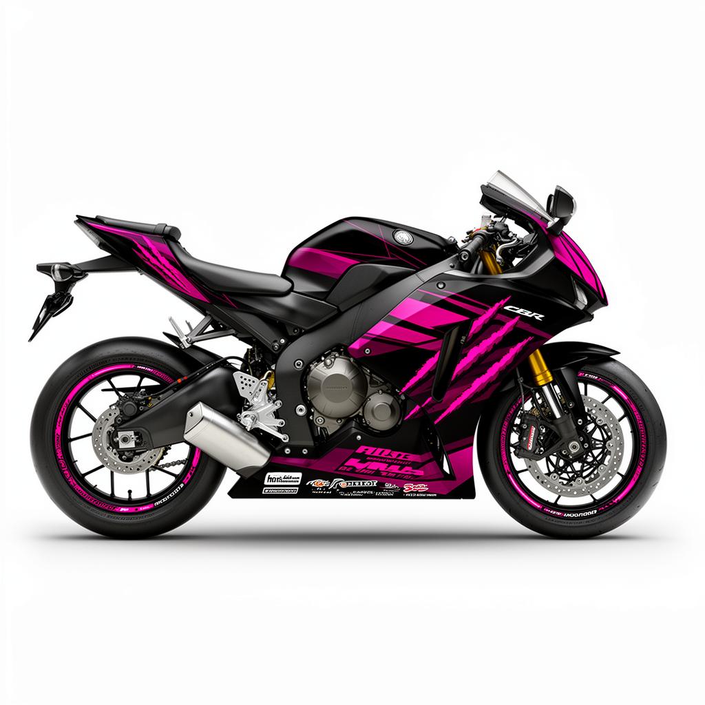 Honda CBR1000RR Pink Black Racing Decal Kit