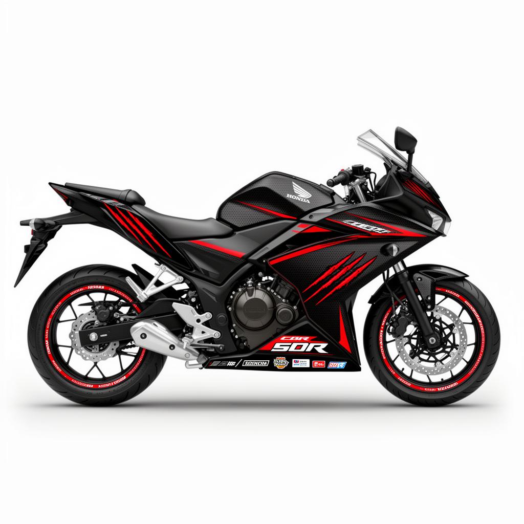 Honda CBR500R Carbon Red Racing Decal Kit