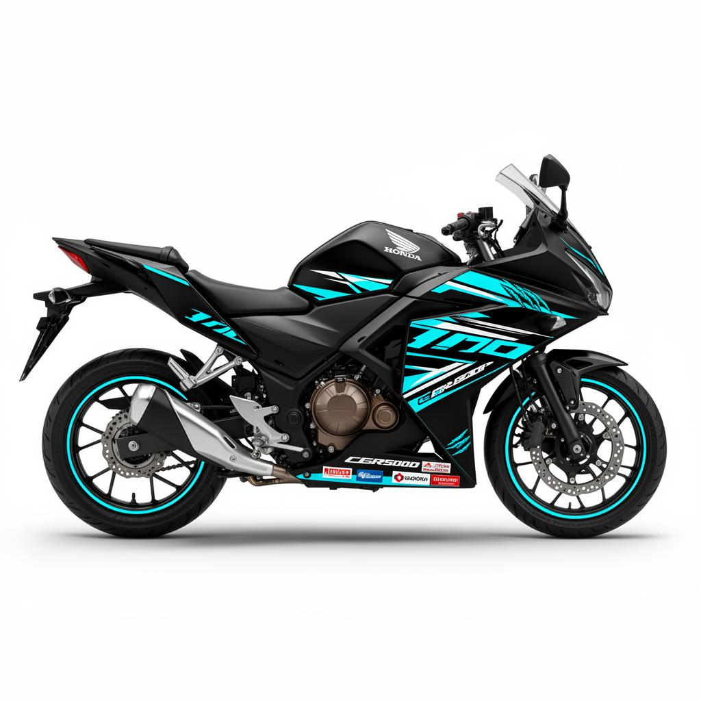 Honda CBR500R Cyan White Racing Decal Kit