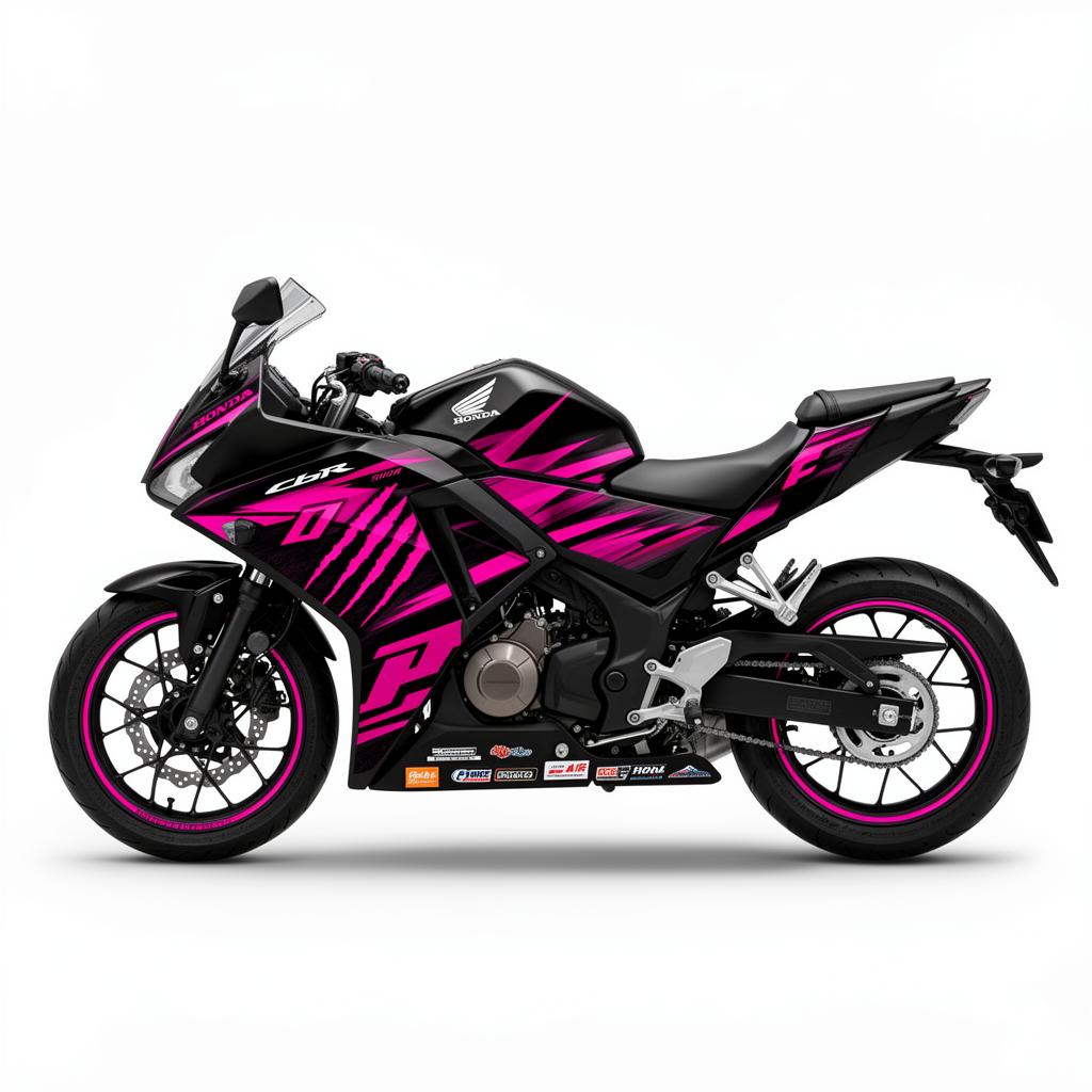 Honda CBR500R Pink Black Racing Decal Kit