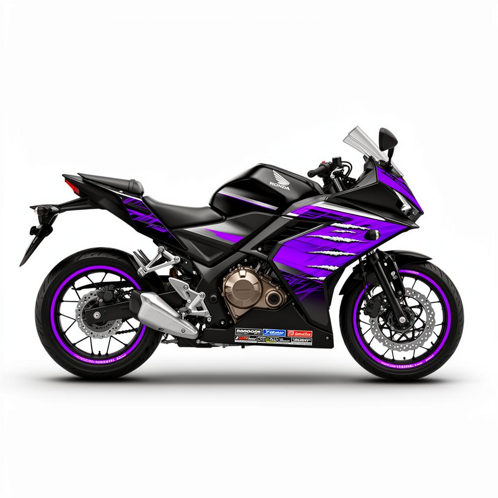 Honda CBR500R Purple Silver Racing Decal Kit