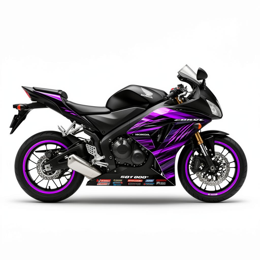 Honda CBR600RR Purple Silver Racing Decal Kit