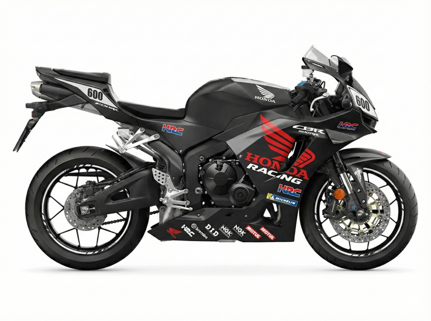 Honda CBR600RR (2021-2025) Racing Red Wing Black Decal Kit