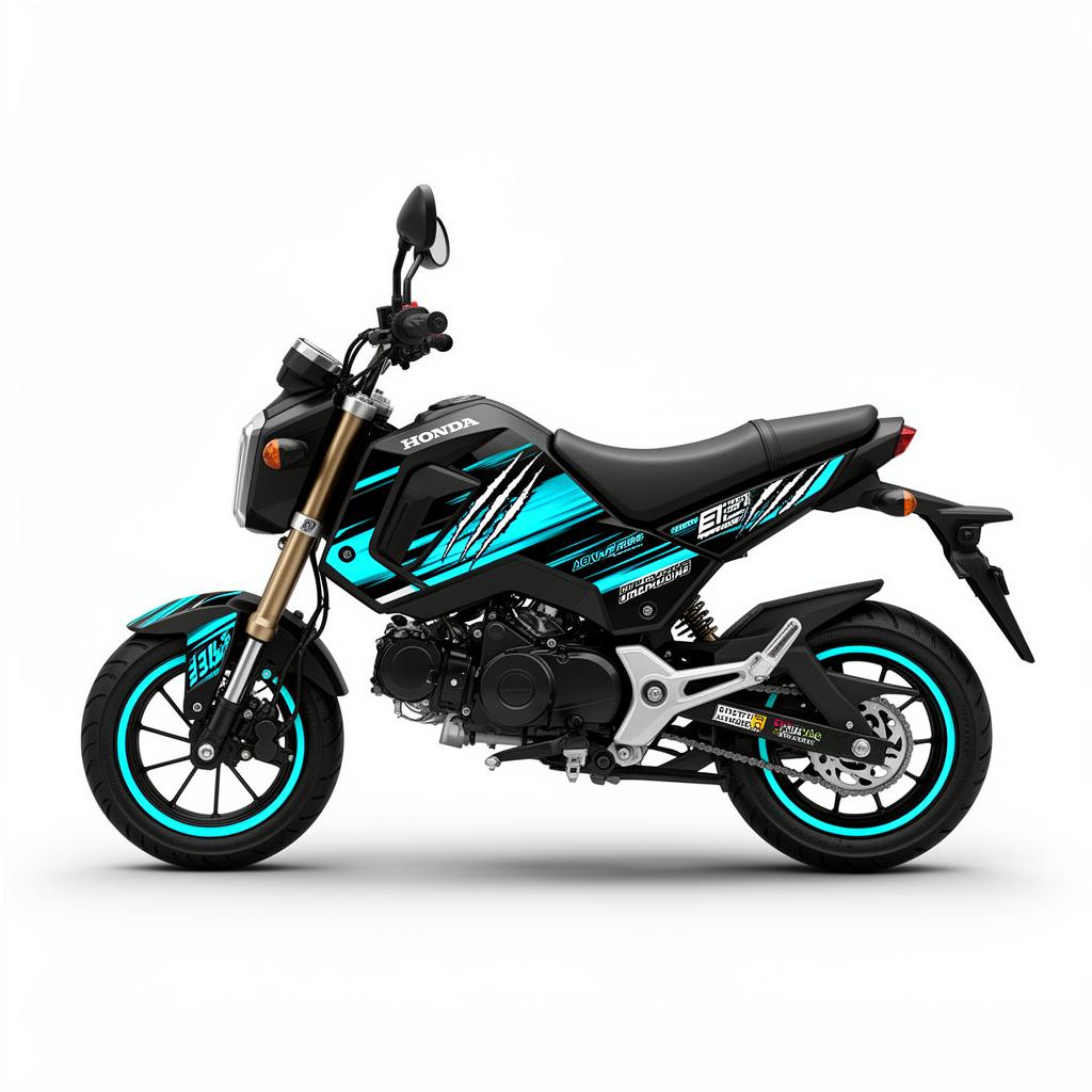 Honda Grom Cyan White Racing Decal Kit