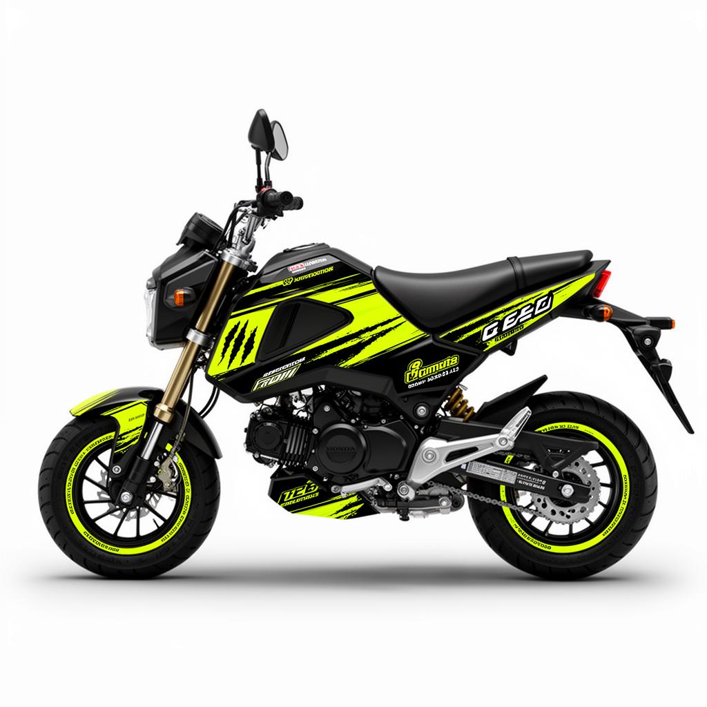 Honda Grom Neon Yellow Black Racing Decal Kit