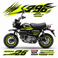 Honda Monkey Neon Yellow Black Racing Decal Kit