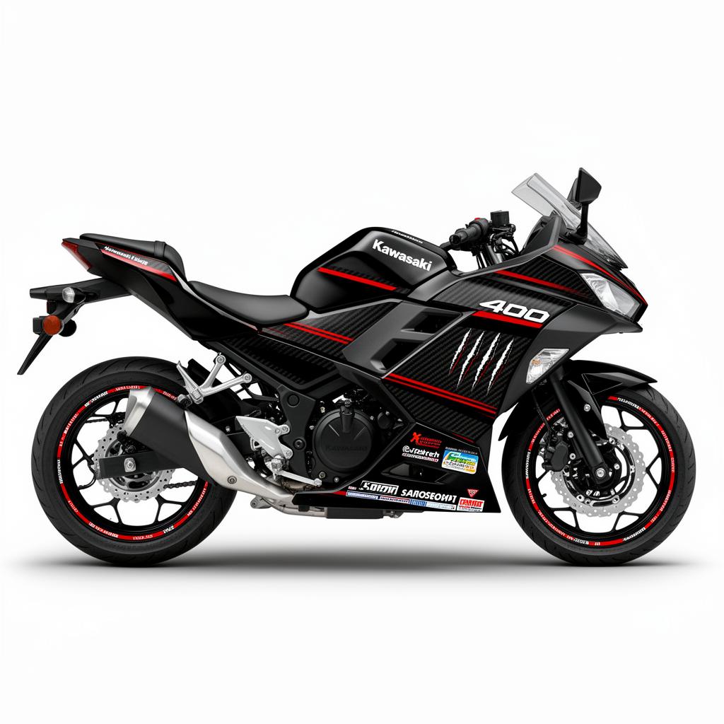 Kawasaki Ninja 400 Carbon Red Decal Kit