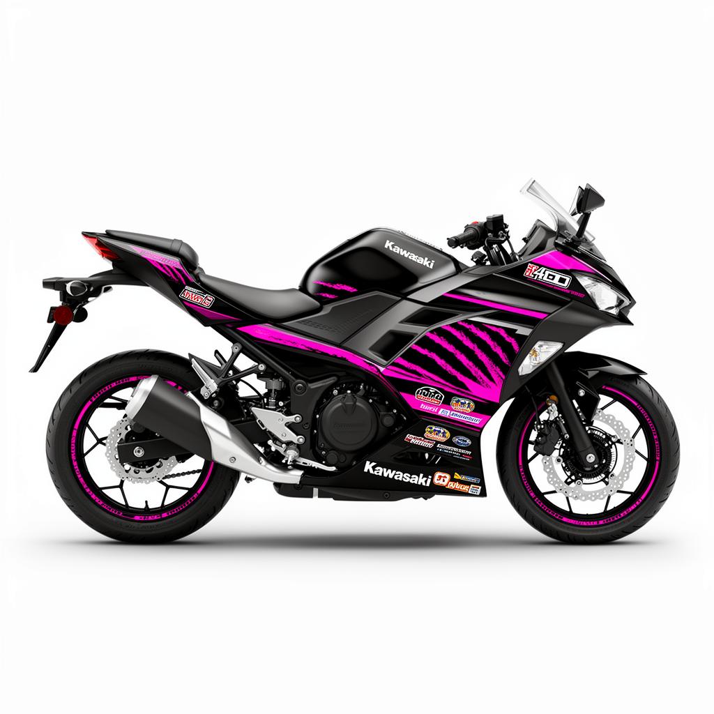 Kawasaki Ninja 400 Pink Black Decal Kit