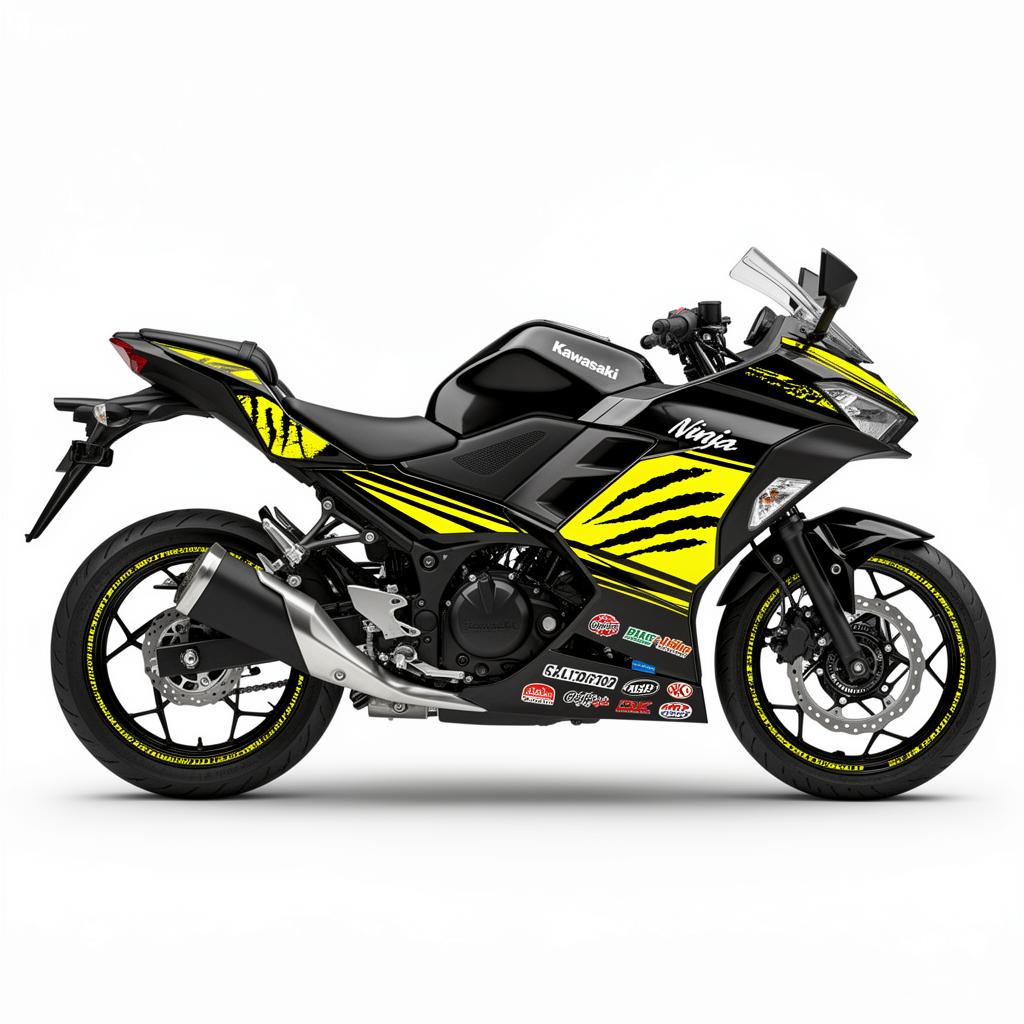 Kawasaki Ninja 400 Yellow Black Decal Kit