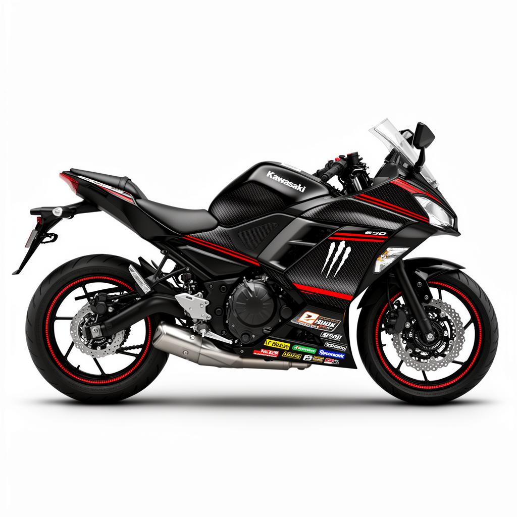 Kawasaki Ninja 650 Carbon Red Decal Kit
