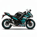 Kawasaki Ninja 650 Cyan White Decal Kit