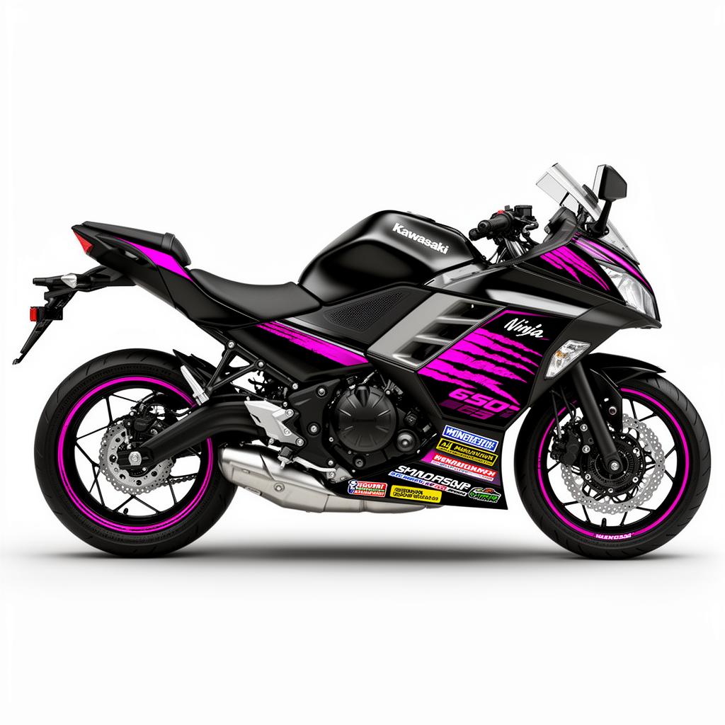 Kawasaki Ninja 650 Pink Black Decal Kit