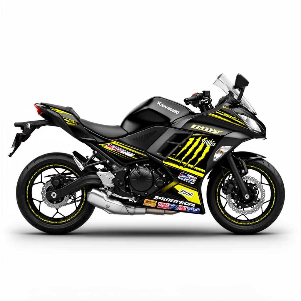 Kawasaki Ninja 650 Yellow Black Decal Kit