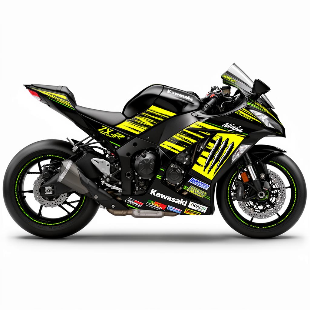 Kawasaki Ninja ZX-10R Yellow Black Decal Kit