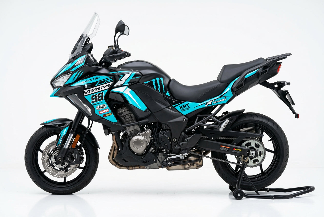 Kawasaki Versys 1000 Cyan White Racing Kit