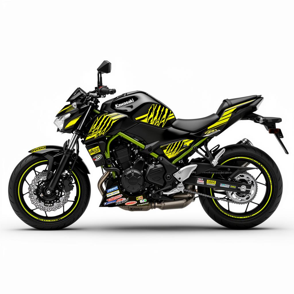 Kawasaki Z650 Yellow Black Decal Kit