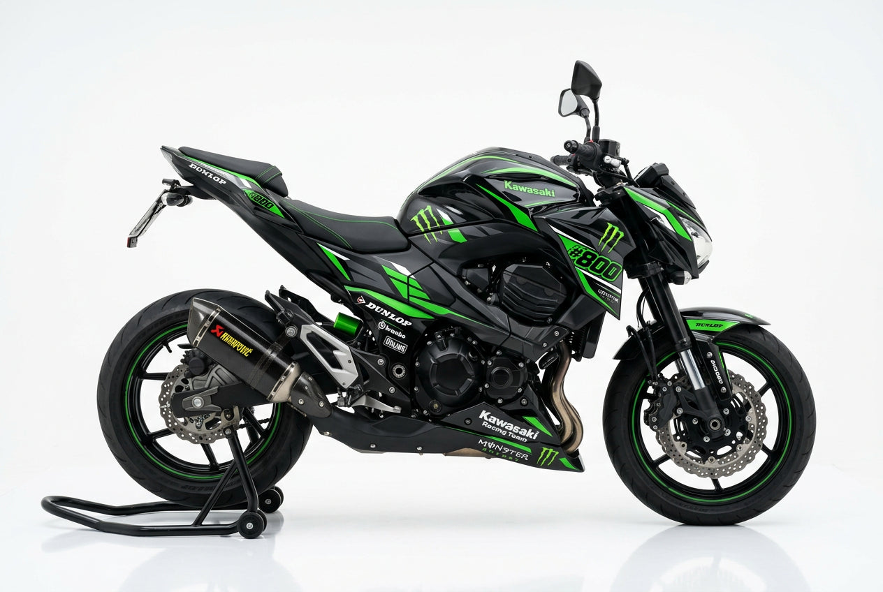 Kawasaki Z800 Green/Black Racing Decal Kit