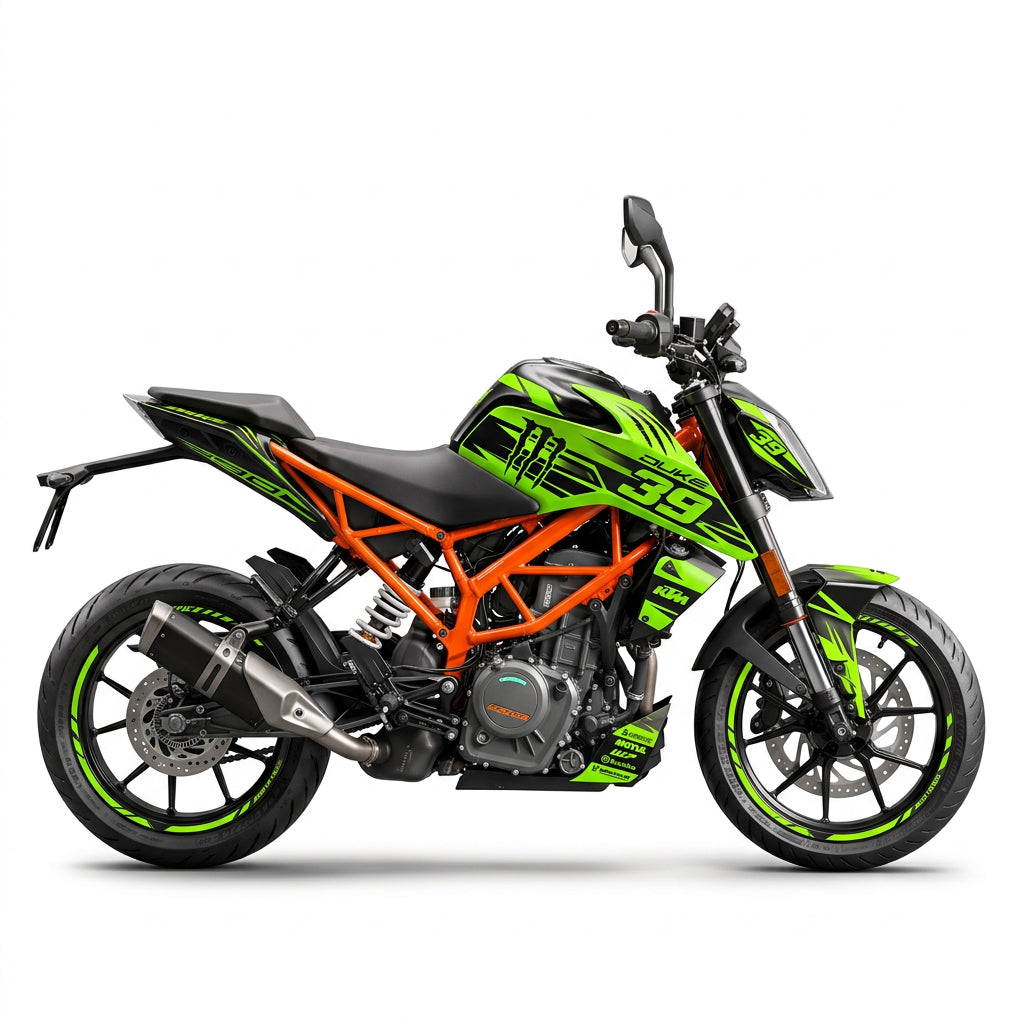 KTM Duke 390 Green Black Graphics Kit
