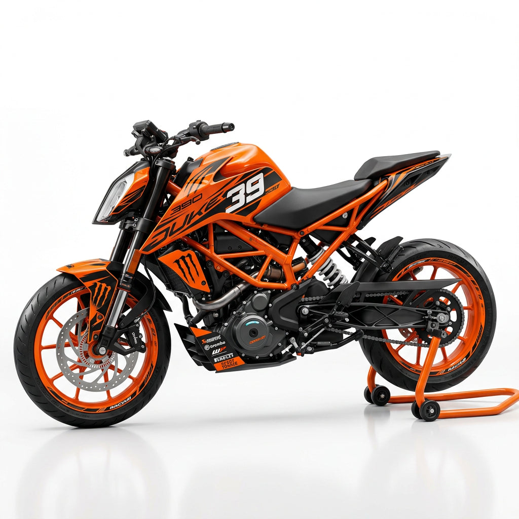 KTM Duke 390 Orange Black Graphics Kit